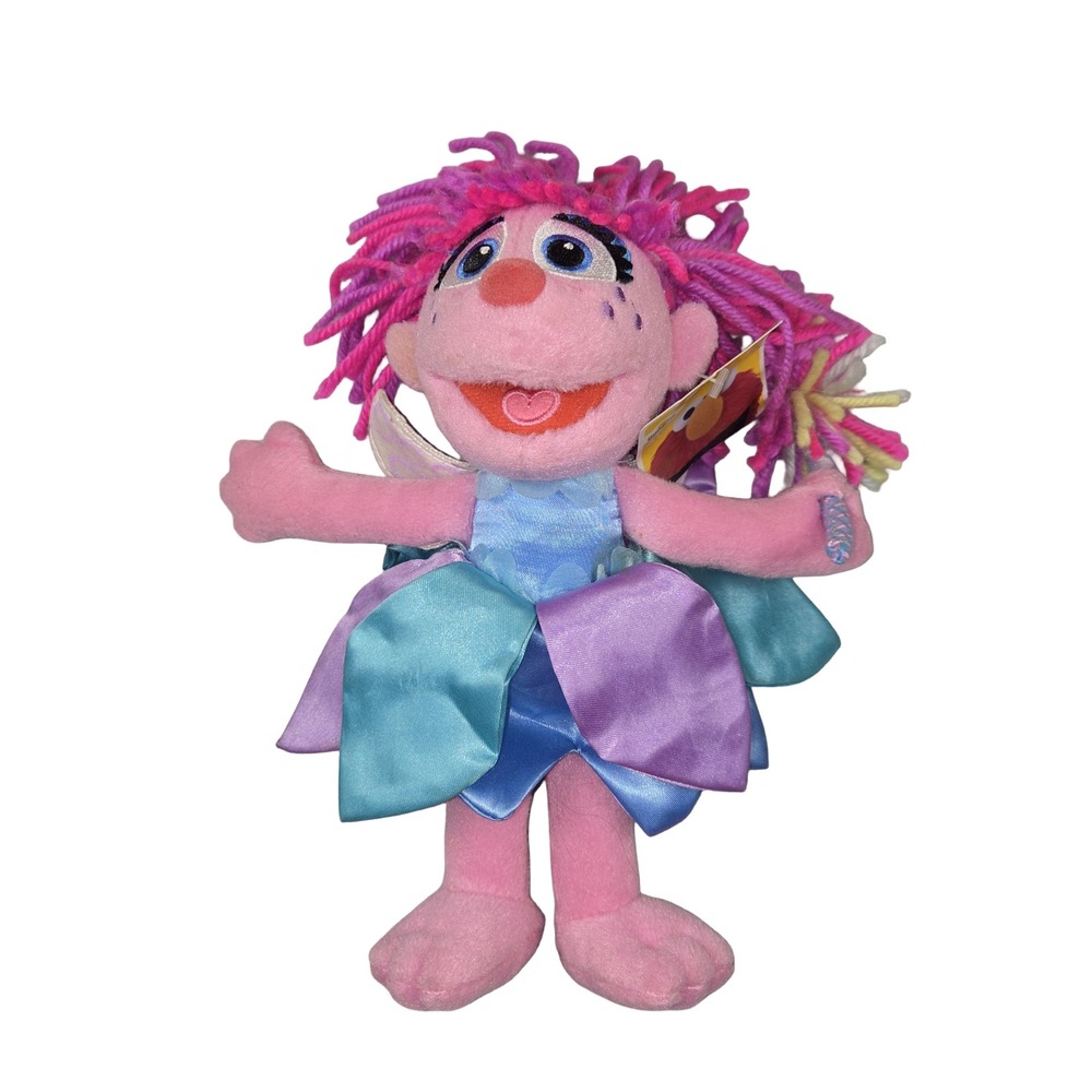 Sesame Place Abby Cadabby Plush Fairy Doll Pink Yarn Hair Satin Skirt With Tag